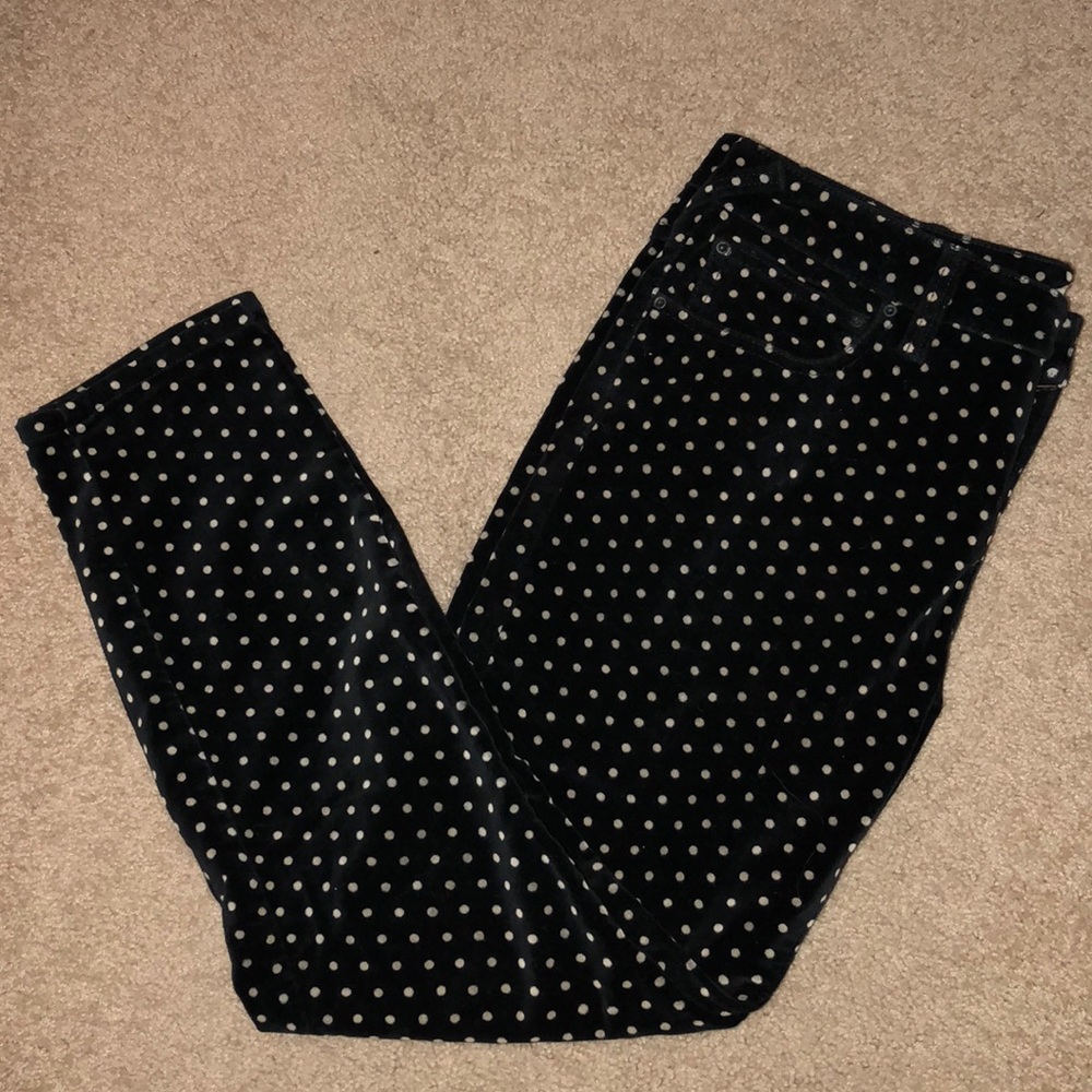 Free People Velvet Polkadot Jeans